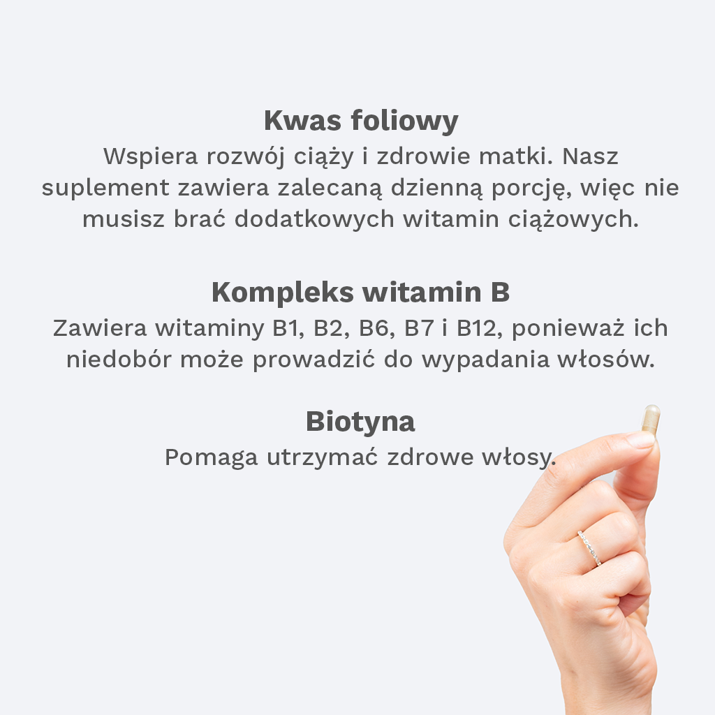 Suplement witaminowy wspomagający zdrowie włosów dla kobiet w ciąży