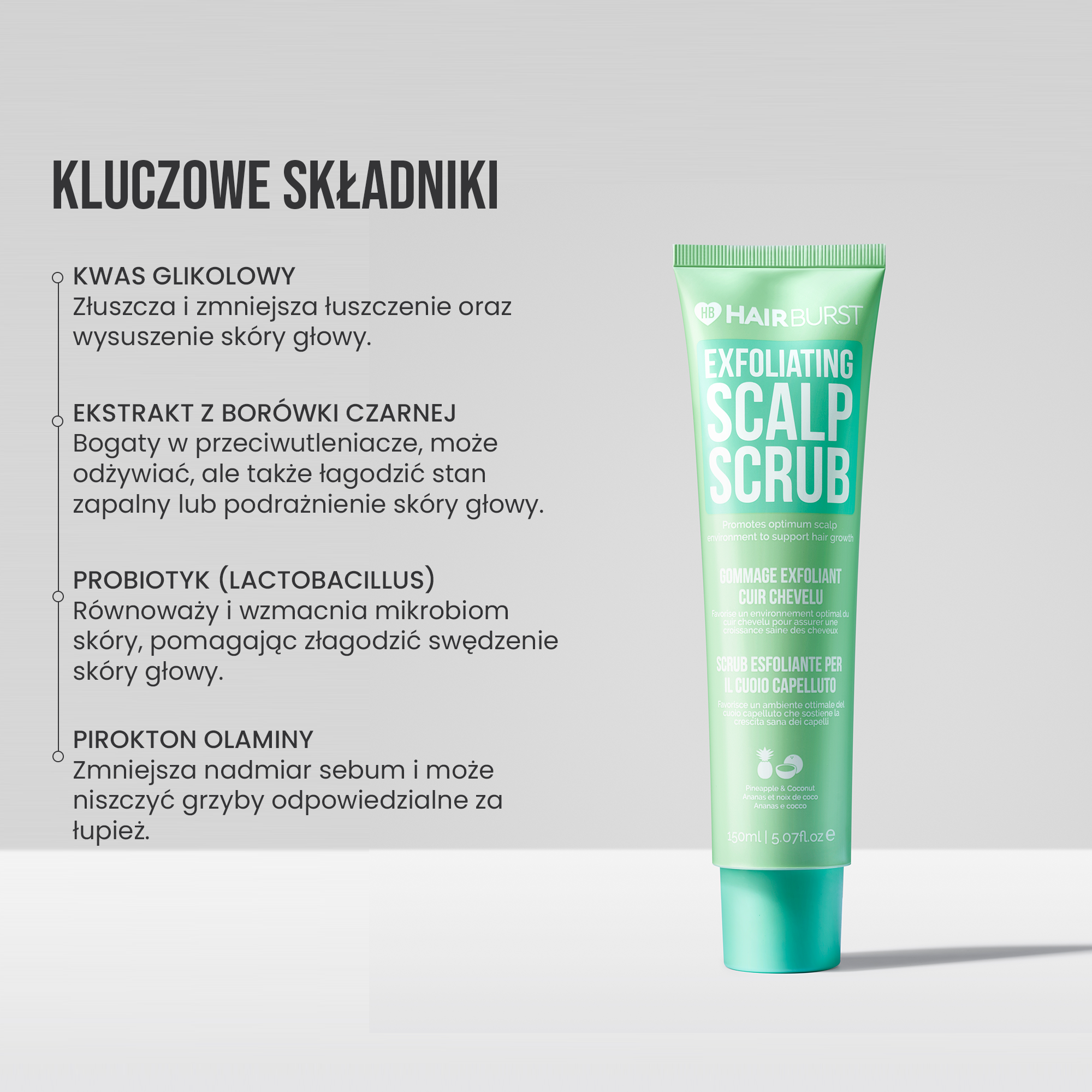 Złuszczający peeling do skóry głowy